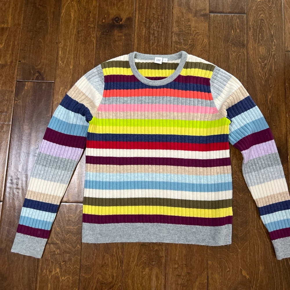 GAP Colorful Striped Crewneck Sweater